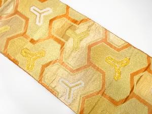 アンティーク　毘沙門亀甲模様織り出し袋帯(着用可)